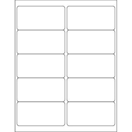 Box Partners Box Partners LL202 4 x 2 in. Glossy White Rectangle Laser Labels - Pack of 1000 LL202